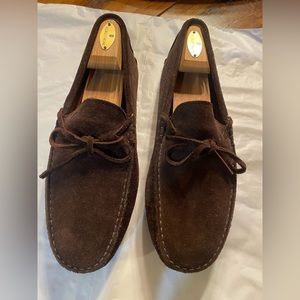 Brown suede loafers
